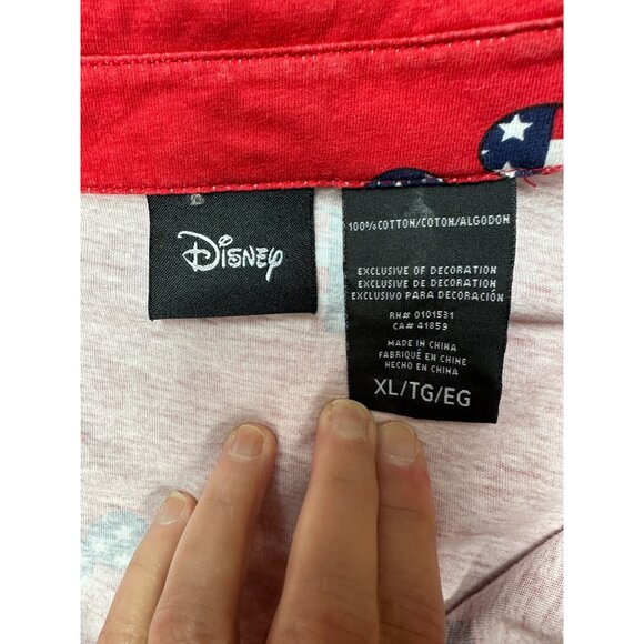 Disney Red Mickey Mouse Patriotic Print Button-Up Romper XL 100% Cotton - Picture 10 of 15